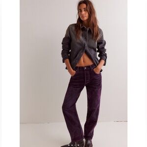 NWT Free people we the free first class relaxed flock jeans velvet